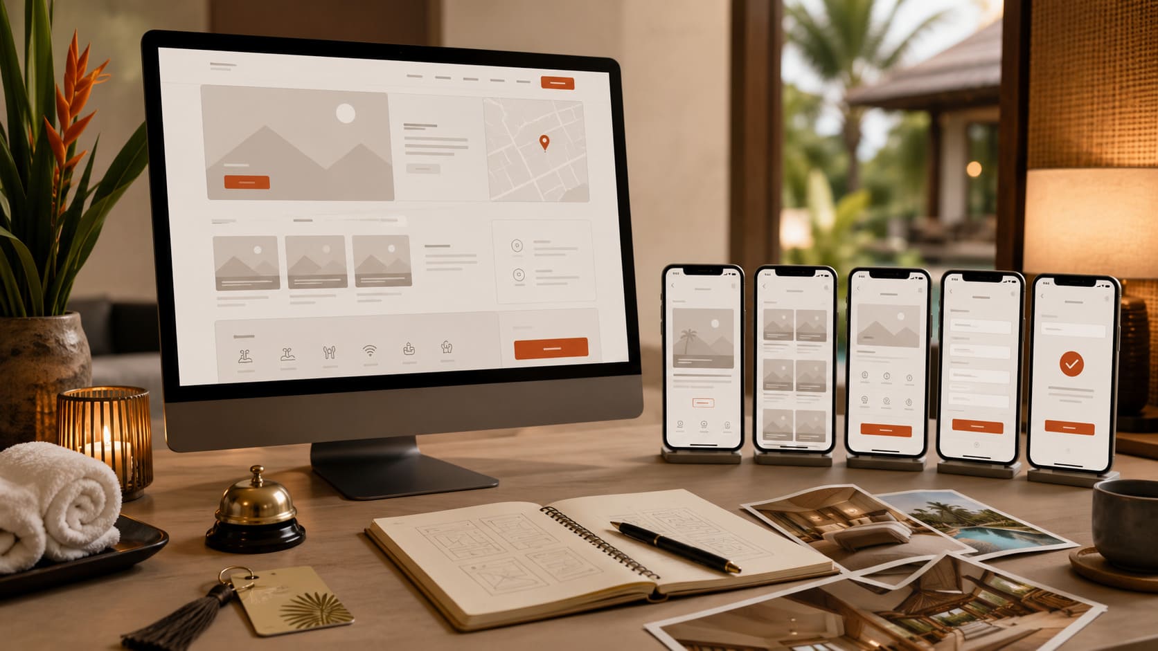 Hotel direct booking website wireframe case study for room discovery, guest trust, and mobile booking flow